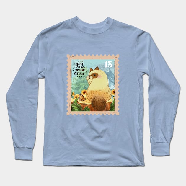 A Butterfly Sleep Peacefully Beside His Furry Friend Long Sleeve T-Shirt by Natifa